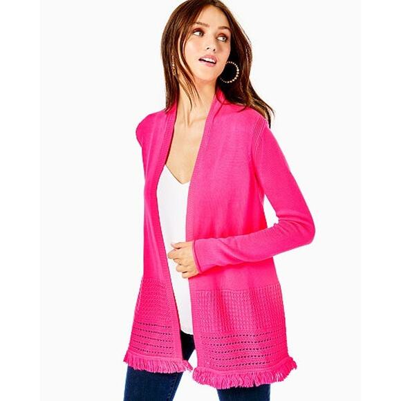 Lilly Pulitzer Noble Fringe Cardigan - M - Picture 1 of 4
